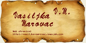 Vasiljka Marovac vizit kartica